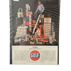 Vintage 1963 Gulf All This and Three Great Gasolines Too Ad Advertisement